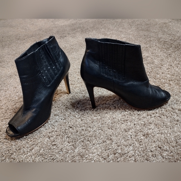 Halogen Black Peep-Toe Ankle Boots 8.5 - Picture 12 of 13